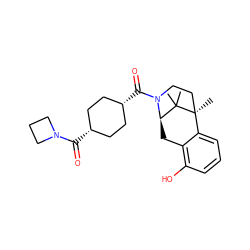 CC1(C)[C@H]2Cc3c(O)cccc3[C@]1(C)CCN2C(=O)[C@H]1CC[C@@H](C(=O)N2CCC2)CC1 ZINC000473245317