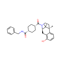 CC1(C)[C@H]2Cc3c(O)cccc3[C@]1(C)CCN2C(=O)[C@H]1CC[C@@H](C(=O)NCc2ccccc2)CC1 ZINC000473244411