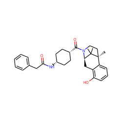 CC1(C)[C@H]2Cc3c(O)cccc3[C@]1(C)CCN2C(=O)[C@H]1CC[C@@H](NC(=O)Cc2ccccc2)CC1 ZINC000473182980