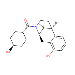 CC1(C)[C@H]2Cc3c(O)cccc3[C@]1(C)CCN2C(=O)[C@H]1CC[C@H](O)CC1 ZINC000473233359