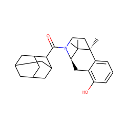 CC1(C)[C@H]2Cc3c(O)cccc3[C@]1(C)CCN2C(=O)C1C2CC3CC(C2)CC1C3 ZINC000205474994