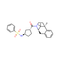 CC1(C)[C@H]2Cc3ccccc3[C@]1(C)CCN2C(=O)[C@@H]1CC[C@@H](NS(=O)(=O)c2ccccc2)C1 ZINC000205475089