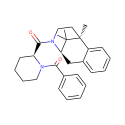 CC1(C)[C@H]2Cc3ccccc3[C@]1(C)CCN2C(=O)[C@@H]1CCCCN1C(=O)c1ccccc1 ZINC000201106107