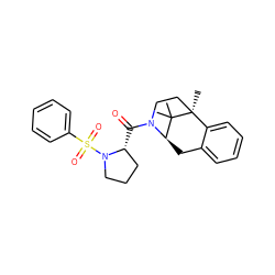 CC1(C)[C@H]2Cc3ccccc3[C@]1(C)CCN2C(=O)[C@@H]1CCCN1S(=O)(=O)c1ccccc1 ZINC000201101907