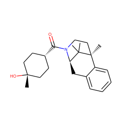 CC1(C)[C@H]2Cc3ccccc3[C@]1(C)CCN2C(=O)[C@H]1CC[C@@](C)(O)CC1 ZINC001772650443