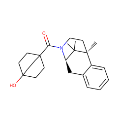 CC1(C)[C@H]2Cc3ccccc3[C@]1(C)CCN2C(=O)C12CCC(O)(CC1)CC2 ZINC000068152683