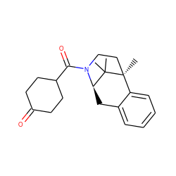 CC1(C)[C@H]2Cc3ccccc3[C@]1(C)CCN2C(=O)C1CCC(=O)CC1 ZINC000115792755