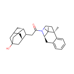 CC1(C)[C@H]2Cc3ccccc3[C@]1(C)CCN2C(=O)CC1[C@H]2CC3C[C@H]1CC(O)(C3)C2 ZINC000221058770