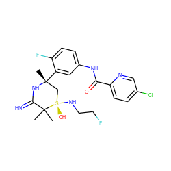 CC1(C)C(=N)N[C@](C)(c2cc(NC(=O)c3ccc(Cl)cn3)ccc2F)C[S@]1(O)NCCF ZINC001772583103