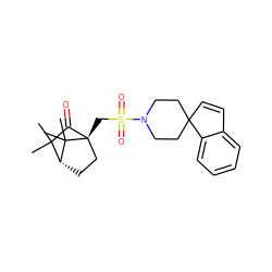 CC1(C)C(=O)[C@]2(CS(=O)(=O)N3CCC4(C=Cc5ccccc54)CC3)CC[C@H]1C2(C)C ZINC000036348395