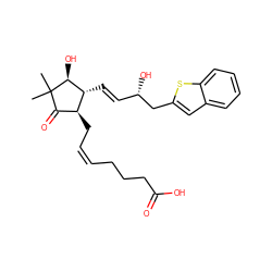 CC1(C)C(=O)[C@H](C/C=C\CCCC(=O)O)[C@@H](/C=C/[C@H](O)Cc2cc3ccccc3s2)[C@@H]1O ZINC000038942509