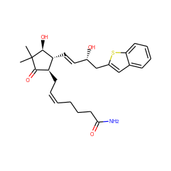 CC1(C)C(=O)[C@H](C/C=C\CCCC(N)=O)[C@@H](/C=C/[C@H](O)Cc2cc3ccccc3s2)[C@@H]1O ZINC000114347561