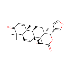 CC1(C)C(=O)C=C[C@@]2(C)[C@H]1C=C[C@]1(C)[C@@H]2CC[C@@]2(C)[C@H](c3ccoc3)OC(=O)[C@H]3O[C@]321 ZINC000061389485