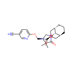 CC1(C)C(=O)N([C@H]2[C@H]3CCC[C@H]2C[C@H](C(N)=O)C3)C[C@@H]1COc1ccc(C#N)cn1 ZINC000100066255