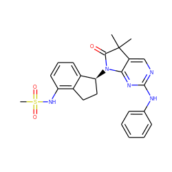 CC1(C)C(=O)N([C@H]2CCc3c(NS(C)(=O)=O)cccc32)c2nc(Nc3ccccc3)ncc21 ZINC001772612375