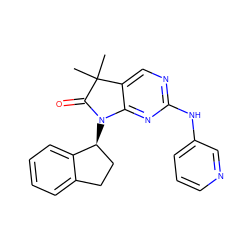 CC1(C)C(=O)N([C@H]2CCc3ccccc32)c2nc(Nc3cccnc3)ncc21 ZINC000139608735