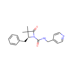 CC1(C)C(=O)N(C(=O)NCc2ccncc2)[C@H]1Cc1ccccc1 ZINC000013780509