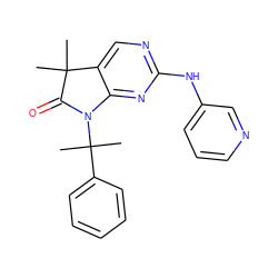 CC1(C)C(=O)N(C(C)(C)c2ccccc2)c2nc(Nc3cccnc3)ncc21 ZINC001772638814