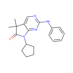 CC1(C)C(=O)N(C2CCCC2)c2nc(Nc3ccccc3)ncc21 ZINC001772641431