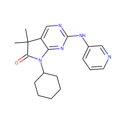 CC1(C)C(=O)N(C2CCCCC2)c2nc(Nc3cccnc3)ncc21 ZINC001772598246