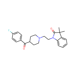 CC1(C)C(=O)N(CCN2CCC(C(=O)c3ccc(F)cc3)CC2)c2ccccc21 ZINC000001488270