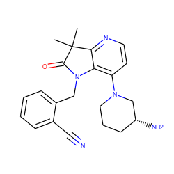 CC1(C)C(=O)N(Cc2ccccc2C#N)c2c(N3CCC[C@@H](N)C3)ccnc21 ZINC000199369583