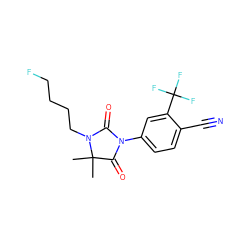 CC1(C)C(=O)N(c2ccc(C#N)c(C(F)(F)F)c2)C(=O)N1CCCCF ZINC000013608998