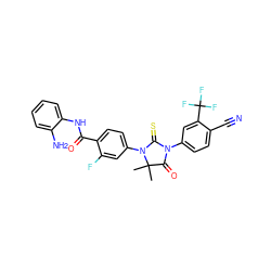 CC1(C)C(=O)N(c2ccc(C#N)c(C(F)(F)F)c2)C(=S)N1c1ccc(C(=O)Nc2ccccc2N)c(F)c1 ZINC001772612670