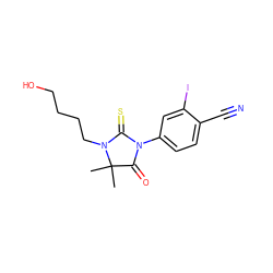 CC1(C)C(=O)N(c2ccc(C#N)c(I)c2)C(=S)N1CCCCO ZINC000002007483