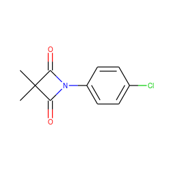 CC1(C)C(=O)N(c2ccc(Cl)cc2)C1=O ZINC000029134330