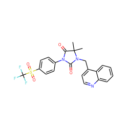 CC1(C)C(=O)N(c2ccc(S(=O)(=O)C(F)(F)F)cc2)C(=O)N1Cc1ccnc2ccccc12 ZINC000036415490
