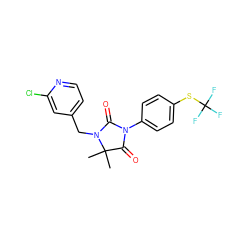 CC1(C)C(=O)N(c2ccc(SC(F)(F)F)cc2)C(=O)N1Cc1ccnc(Cl)c1 ZINC000071318190