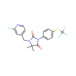 CC1(C)C(=O)N(c2ccc(SC(F)(F)F)cc2)C(=O)N1Cc1ccnc(F)c1 ZINC000071317355