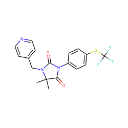 CC1(C)C(=O)N(c2ccc(SC(F)(F)F)cc2)C(=O)N1Cc1ccncc1 ZINC000071329689