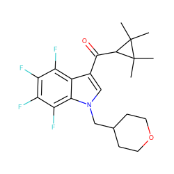 CC1(C)C(C(=O)c2cn(CC3CCOCC3)c3c(F)c(F)c(F)c(F)c23)C1(C)C ZINC000014975742