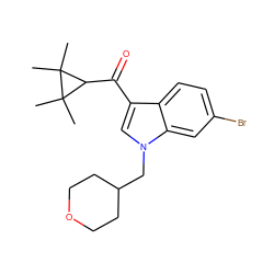 CC1(C)C(C(=O)c2cn(CC3CCOCC3)c3cc(Br)ccc23)C1(C)C ZINC000014975756