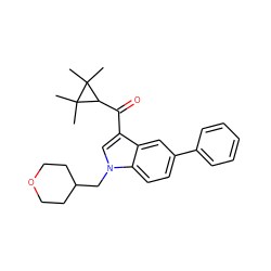 CC1(C)C(C(=O)c2cn(CC3CCOCC3)c3ccc(-c4ccccc4)cc23)C1(C)C ZINC000014975871