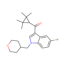 CC1(C)C(C(=O)c2cn(CC3CCOCC3)c3ccc(Br)cc23)C1(C)C ZINC000014975750