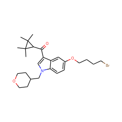 CC1(C)C(C(=O)c2cn(CC3CCOCC3)c3ccc(OCCCCBr)cc23)C1(C)C ZINC000014975854