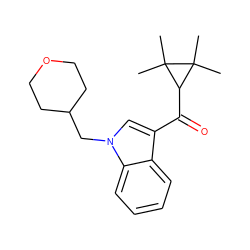 CC1(C)C(C(=O)c2cn(CC3CCOCC3)c3ccccc23)C1(C)C ZINC000014975738