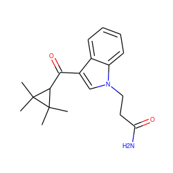 CC1(C)C(C(=O)c2cn(CCC(N)=O)c3ccccc23)C1(C)C ZINC000045261006