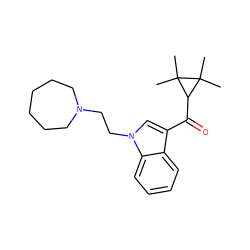 CC1(C)C(C(=O)c2cn(CCN3CCCCCC3)c3ccccc23)C1(C)C ZINC000045285374