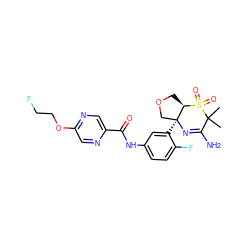 CC1(C)C(N)=N[C@@]2(c3cc(NC(=O)c4cnc(OCCF)cn4)ccc3F)COC[C@H]2S1(=O)=O ZINC000217082685