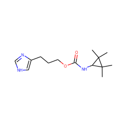 CC1(C)C(NC(=O)OCCCc2c[nH]cn2)C1(C)C ZINC000013490987