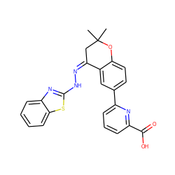 CC1(C)C/C(=N/Nc2nc3ccccc3s2)c2cc(-c3cccc(C(=O)O)n3)ccc2O1 ZINC000096272599