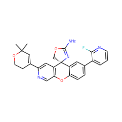 CC1(C)C=C(c2cc3c(cn2)Oc2ccc(-c4cccnc4F)cc2[C@@]32COC(N)=N2)CCO1 ZINC000223847530