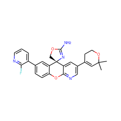 CC1(C)C=C(c2cnc3c(c2)[C@]2(COC(N)=N2)c2cc(-c4cccnc4F)ccc2O3)CCO1 ZINC000223845864