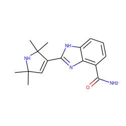 CC1(C)C=C(c2nc3c(C(N)=O)cccc3[nH]2)C(C)(C)N1 ZINC000040395175