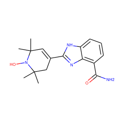 CC1(C)C=C(c2nc3c(C(N)=O)cccc3[nH]2)CC(C)(C)N1O ZINC000040862746