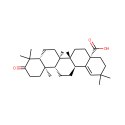CC1(C)C=C2[C@H]3CC[C@@H]4[C@@]5(C)CCC(=O)C(C)(C)[C@@H]5CC[C@@]4(C)[C@]3(C)CC[C@@]2(C(=O)O)CC1 ZINC000008829452